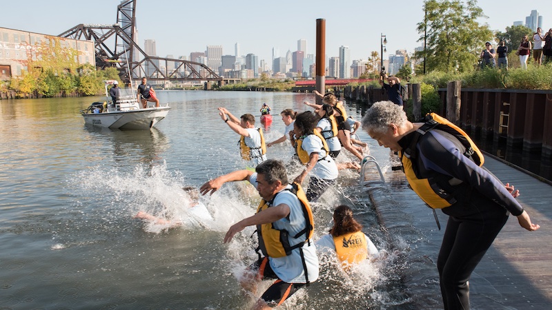 World Rivers Day Big Jump Chicago River